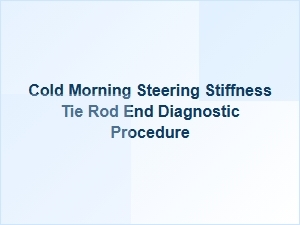 Diagnosing Steering Stiffness on a Cold Morning